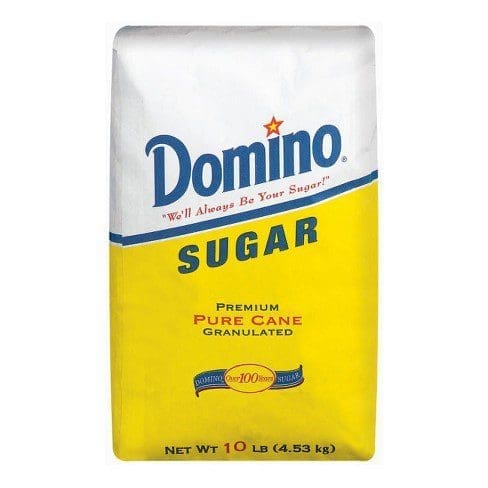 A bag of sugar is shown.