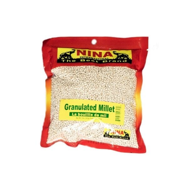 A bag of granulated millet is shown.