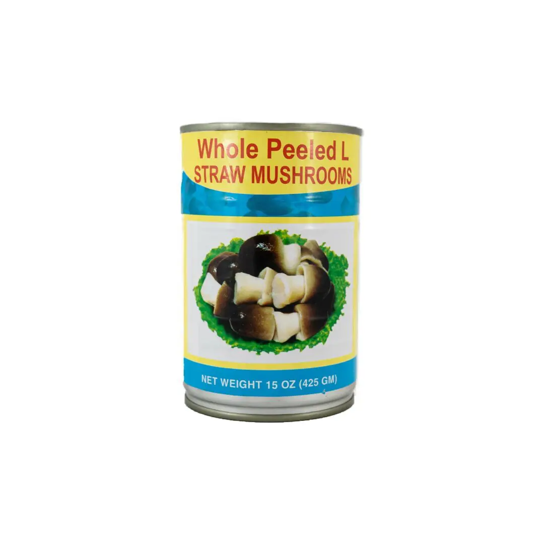 A can of whole peeled l italian mushrooms.