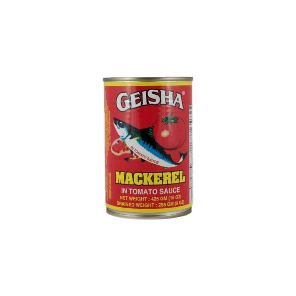 A can of fish food with mackerel in it.