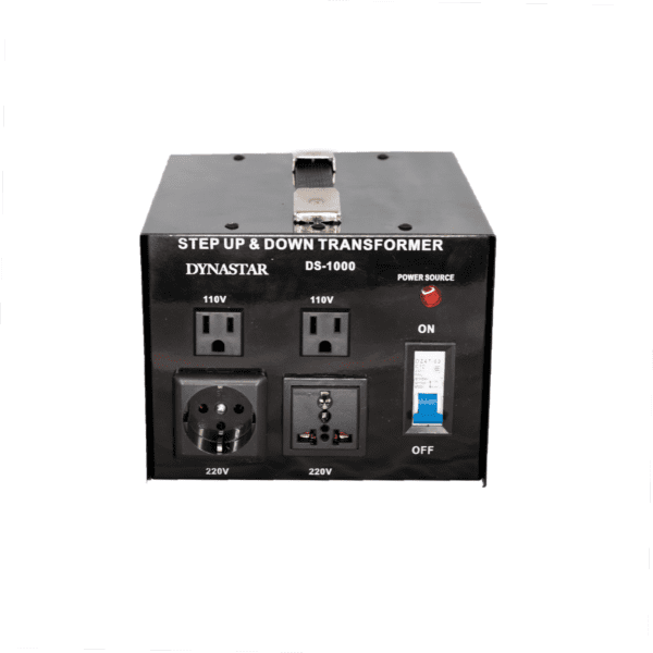 A black box with several different power outlets.