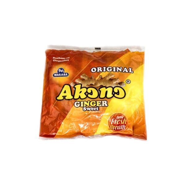 A bag of akono ginger candy