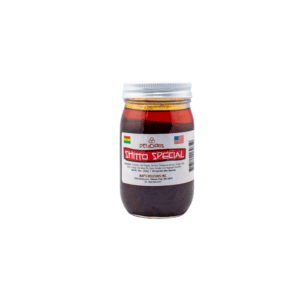 A jar of syrup is shown on a white background.